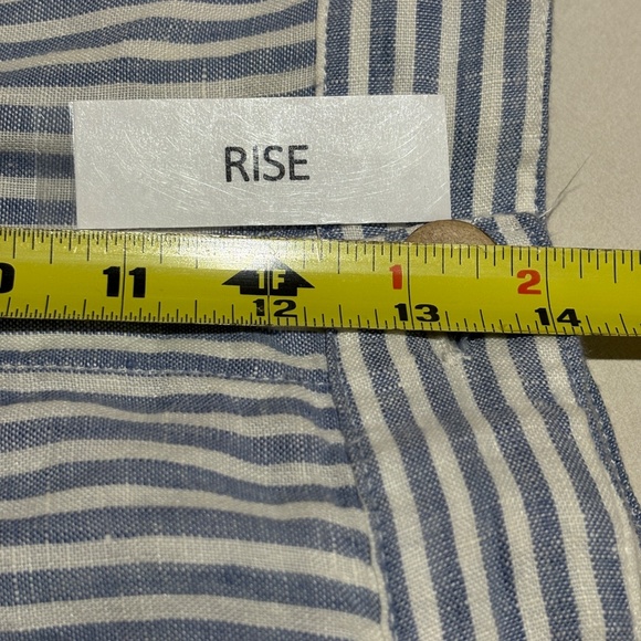 Tahari Womens Wide Leg 100% Linen Pants Sz 14 Blue White Stripe Beach Breathable - Picture 6 of 9